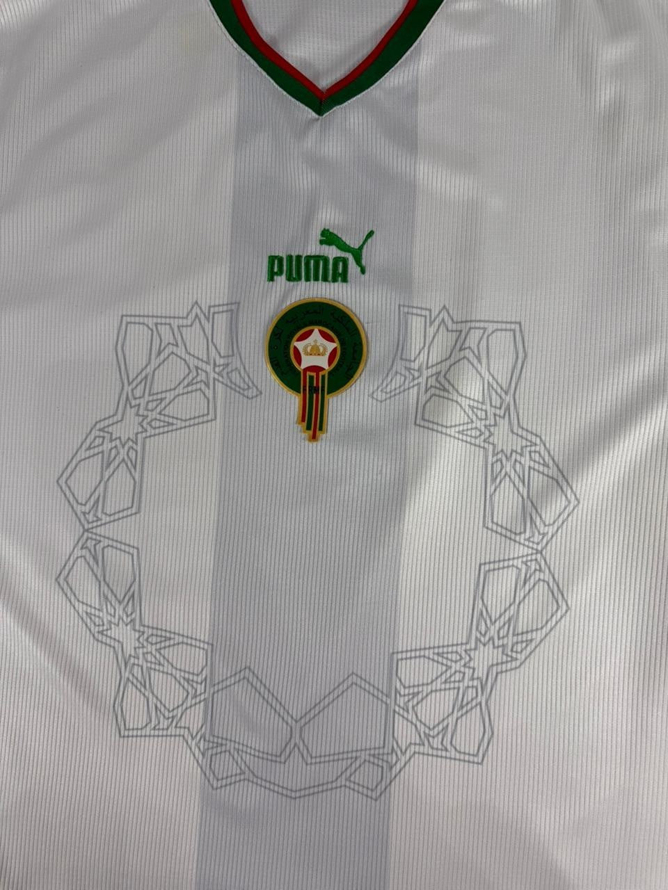 Puma Morocco National Team Football Jersey White Short Sleeve Men Large