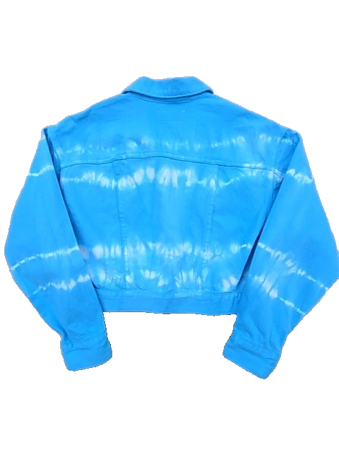 Blanknyc Denim Trucker Jacket Blue Tie Dye Cropped Size M