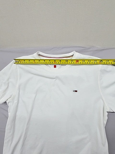 Tommy Jeans Men's White T-Shirt Size L Regular Fit Cotton