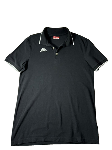 Kappa Black Polo Shirt Men's XL Short Sleeve Logo Casual Top