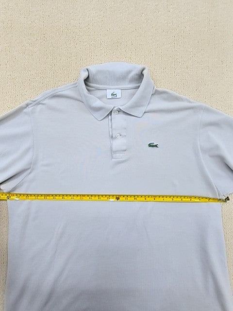 Lacoste Gray Polo Shirt Men Size 7 Short Sleeve Piqué
