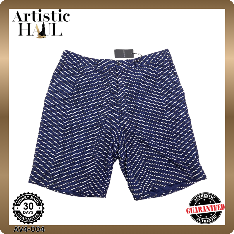 Giorgio Armani Men's Classic Bermuda Shorts All Over Printed Navy Blue 56 BNWT