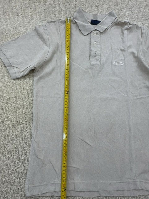 Fila Men's Beige Cotton Polo Shirt Size S US Short Sleeve