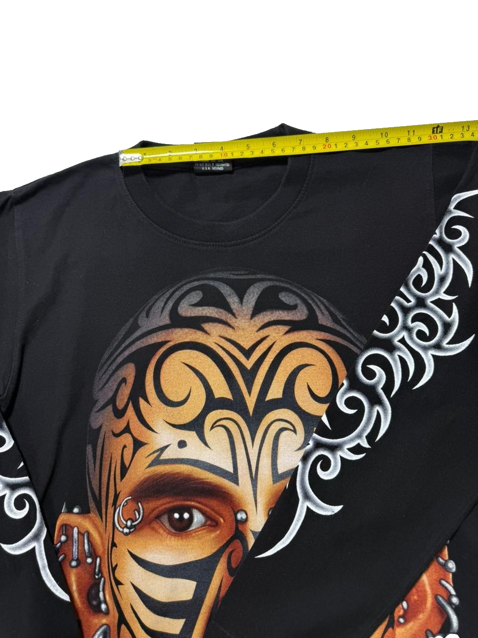 Rockeagle Single Stitch Punk Tribal Tattoo Piercing Face T-Shirt |Size:M