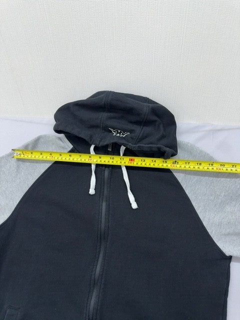 Kappa Men's Black/Grey Raglan Fleece Hoodie XL Zipper Long Sleeve