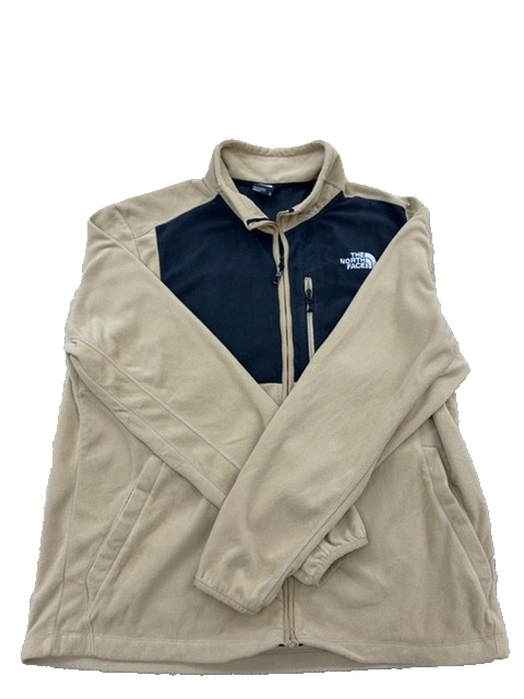 The North Face Men's TNF Black/Khaki Full-Zip Fleece Jacket XL