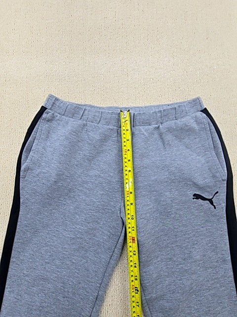 Puma Unisex Gray Tapered Sweatpants Size L Elastic Waist Knit