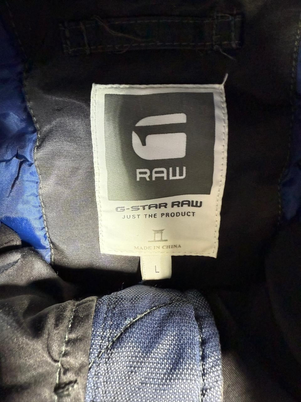 G-Star Raw Men's Hooded Bomber Jacket Black Large Padded Winter Coat Size L