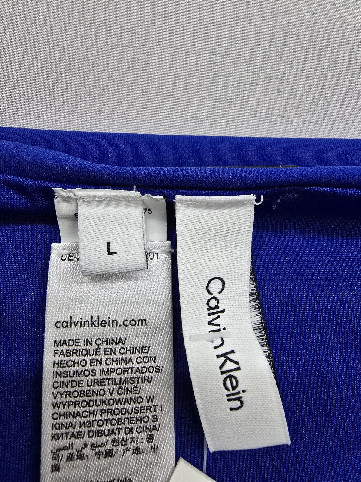 Calvin Klein Women's Blue Solid Bikini Bottom L Logo