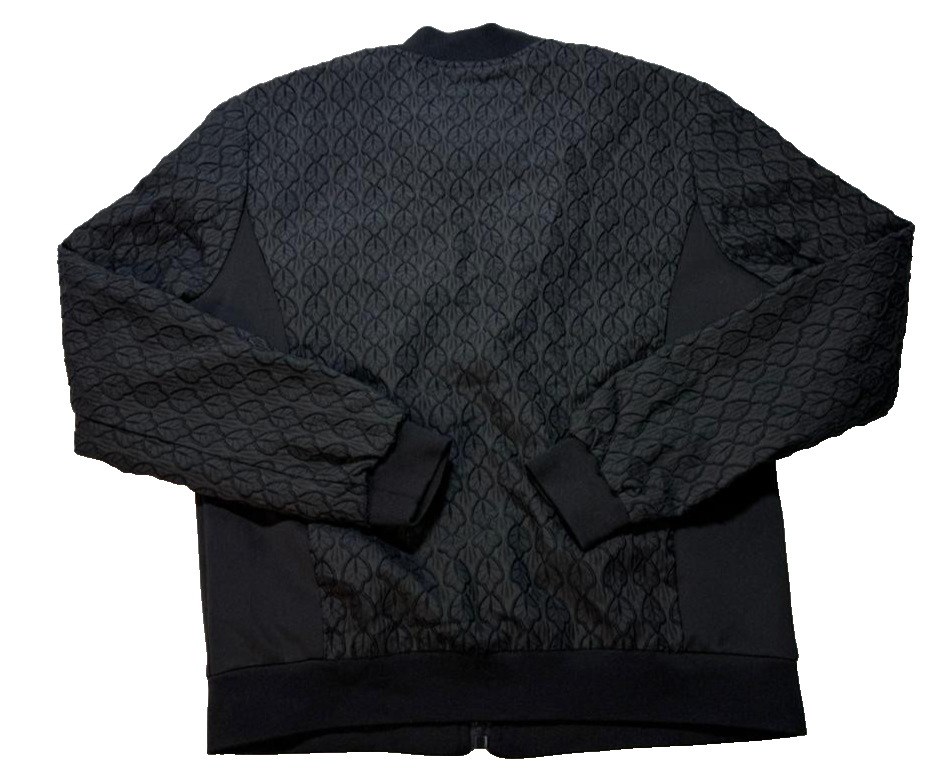 Adw-58 Men's Premium Casual Bomber Jacket Textured Leaf Pattern Size L