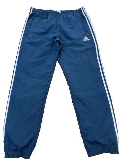 Adidas Men's Navy Track Pants M Tapered 3-Stripes Zipped Pockets