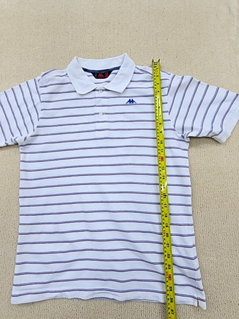 Robe Di Kappa Men's Polo Short Sleeve White Striped Cotton Medium