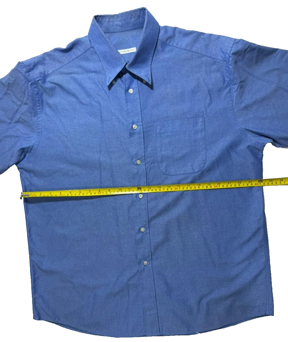 Men's Blue Oxford Weave Button-Up Dress Shirt - Size XL