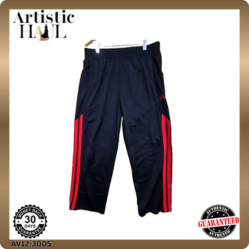 Adidas Men's Black Red Stripe Track Pants XL Performance