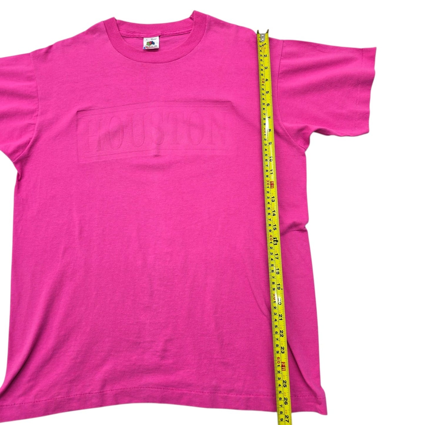 Fruit of the Loom Unisex Hot Pink Vintage T-Shirt Size L