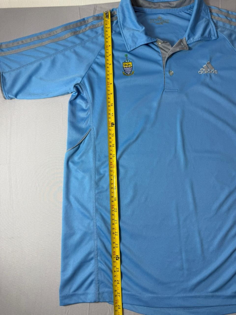 Adidas Men's Medium Polo Shirt Blue ClimaCool Sports Football Top