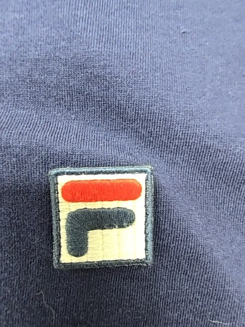 FILA Men Navy Graphic Cotton Crew Neck T-Shirt Size L - Regular Fit