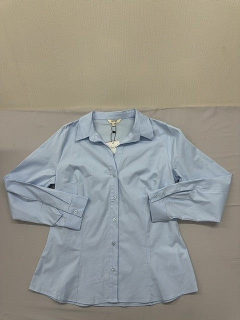 Koton Light Blue Long Sleeve Cotton Blend Button-Down Shirt EU 42 Women