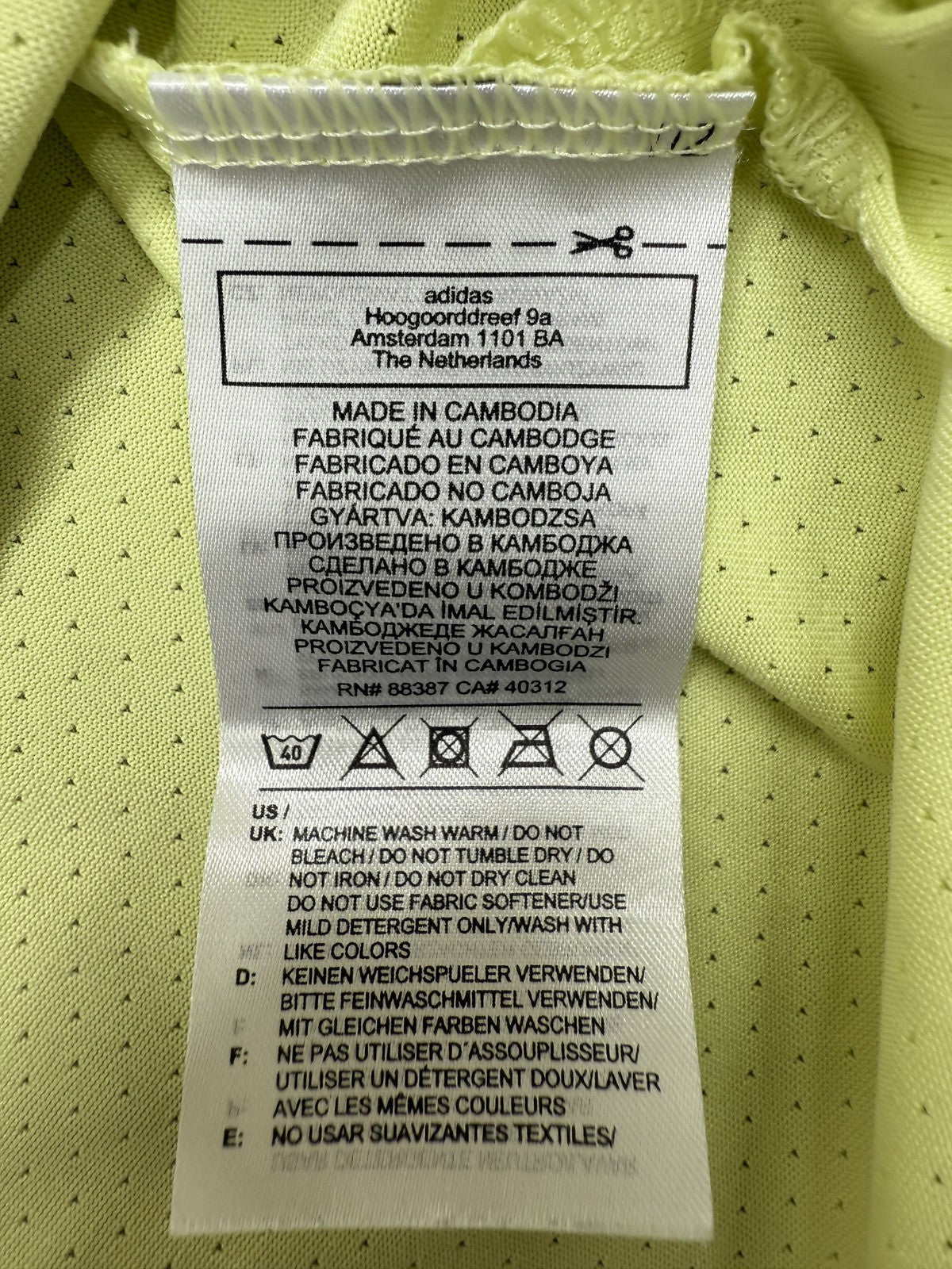 Adidas Yellow XS Men's Short Sleeve AeroReady Jersey Crewneck