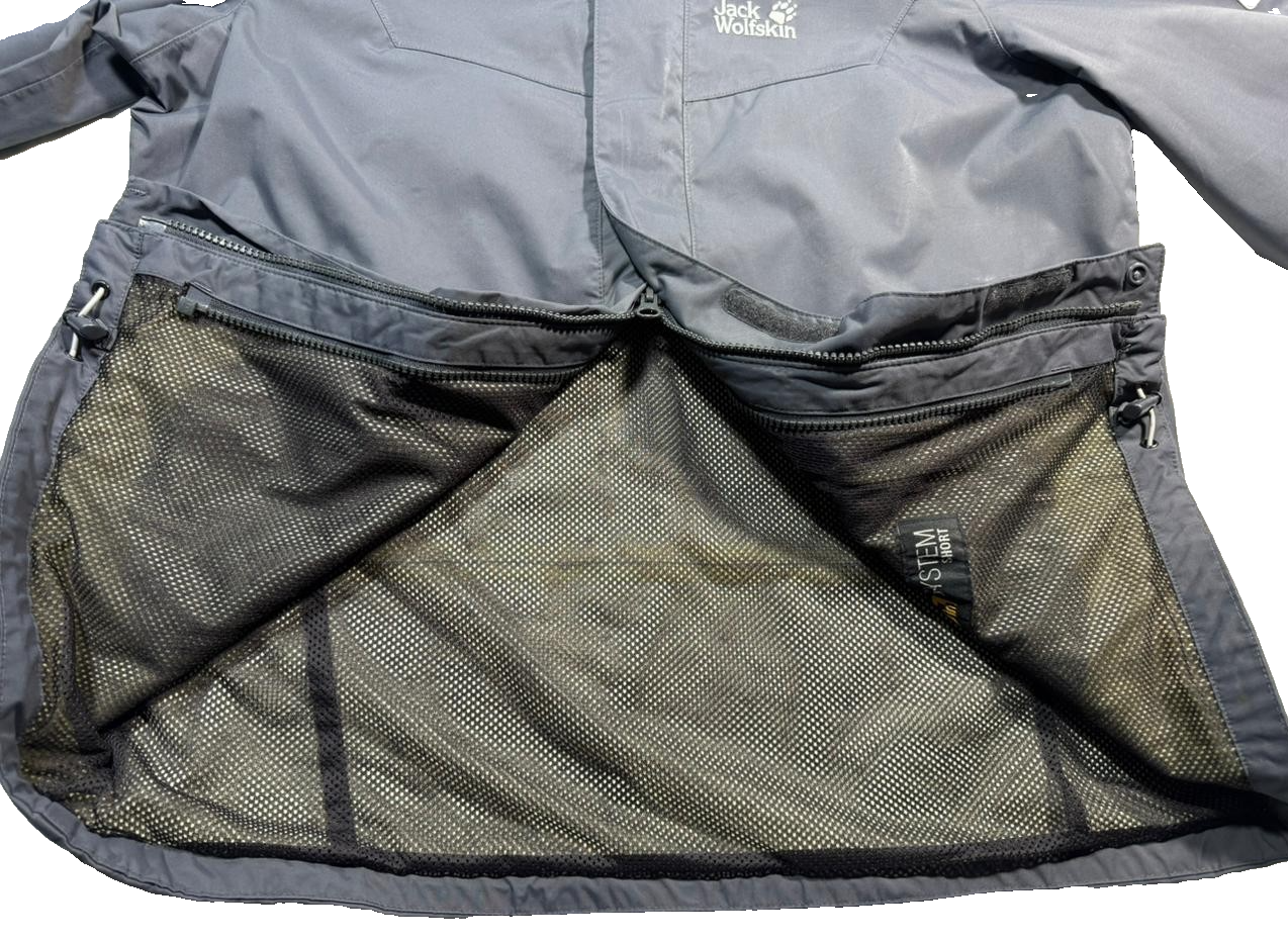 Jack Wolfskin Men's Gray Hooded Outdoor Waterproof Jacket Size S