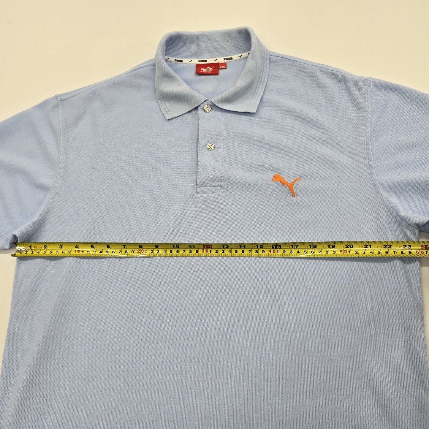 Puma Boys Light Blue Polo Shirt Solid Size XXXL Logo Embroidered