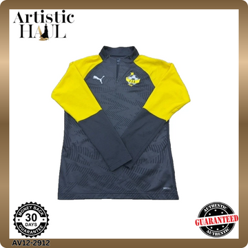 Puma Men's Black Yellow Track Jacket XS Long Sleeve Stand Up Neck
