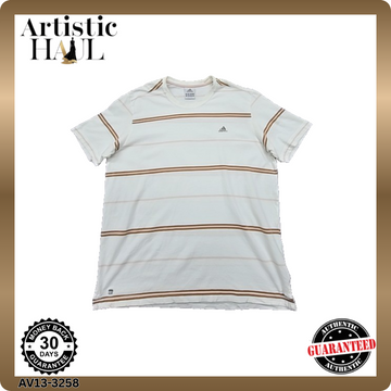 Adidas Originals Men's White Striped T-Shirt XL Relaxed Fit
