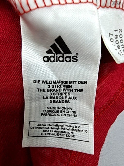 Adidas Unisex Red 3-Stripes Jersey Short Sleeve Size L Crewneck