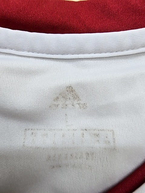 Adidas White/Red Soccer Jersey Short Sleeve 3-Stripes Unisex Adult