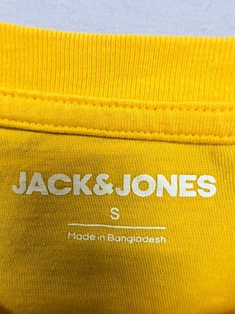 Jack & Jones Yellow Short Sleeve Crew Neck T-Shirt Sz S Unisex