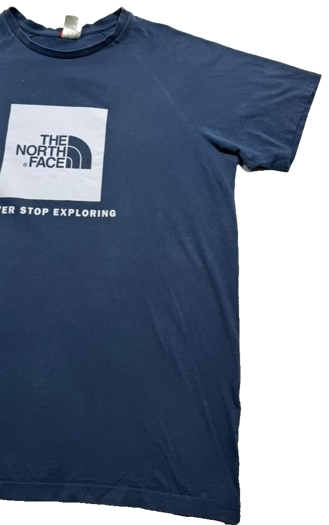 The North Face Navy Blue T-Shirt, Men's XL, Logo Print Casual Cotton Tee
