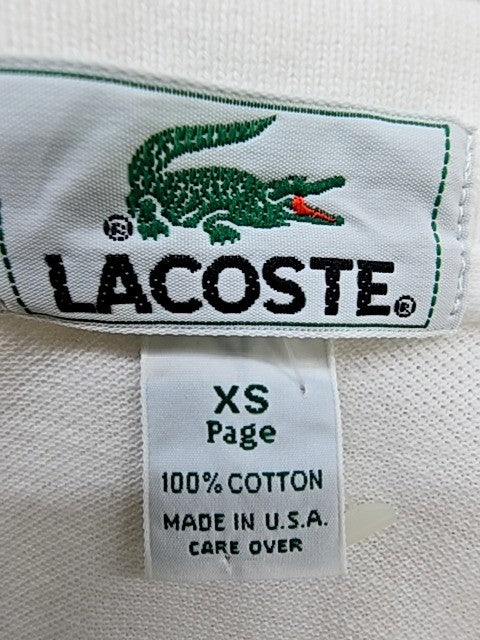 Lacoste White Classic Pique Polo Shirt XS Men's Short Sleeve