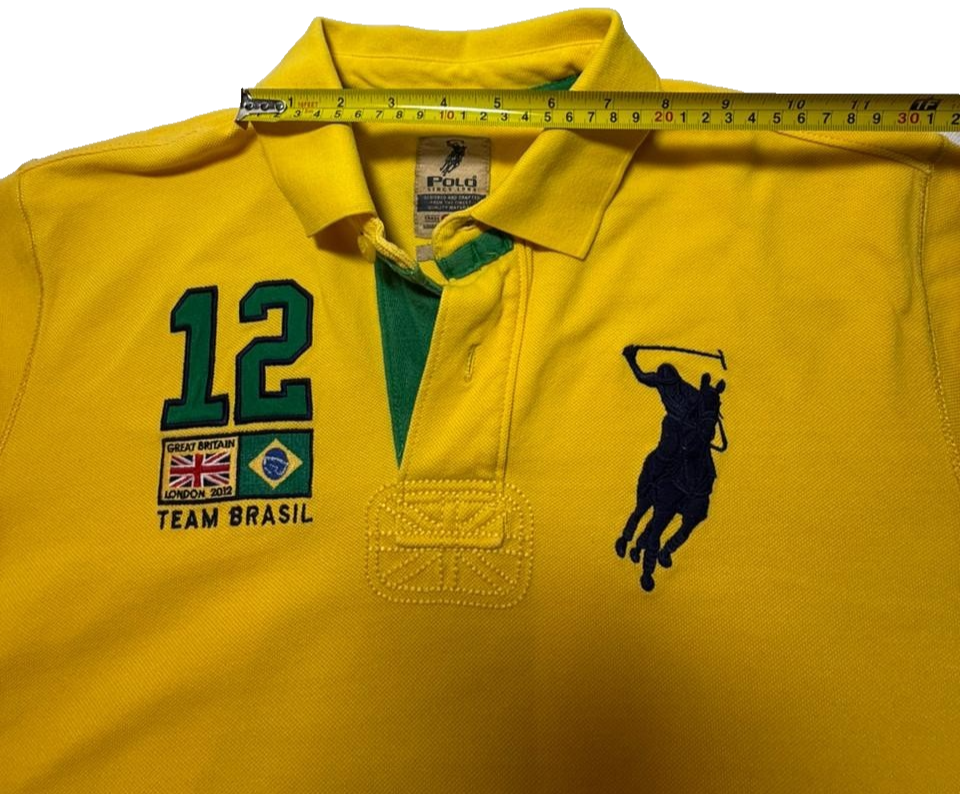 Rare-Ralph Lauren Polo Team Brazil Yellow Shirt | XXL