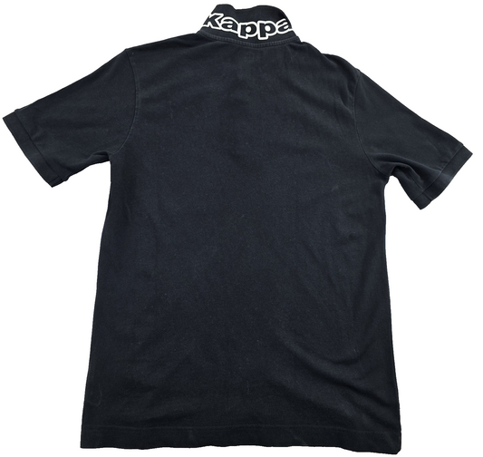 Kappa Men's Black Cotton Polo Shirt Large Short Sleeve Logo L