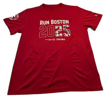Adidas Run Boston 2025 Shirt Men's XL Red Special Olympics Xtra Mile Marathon 5K