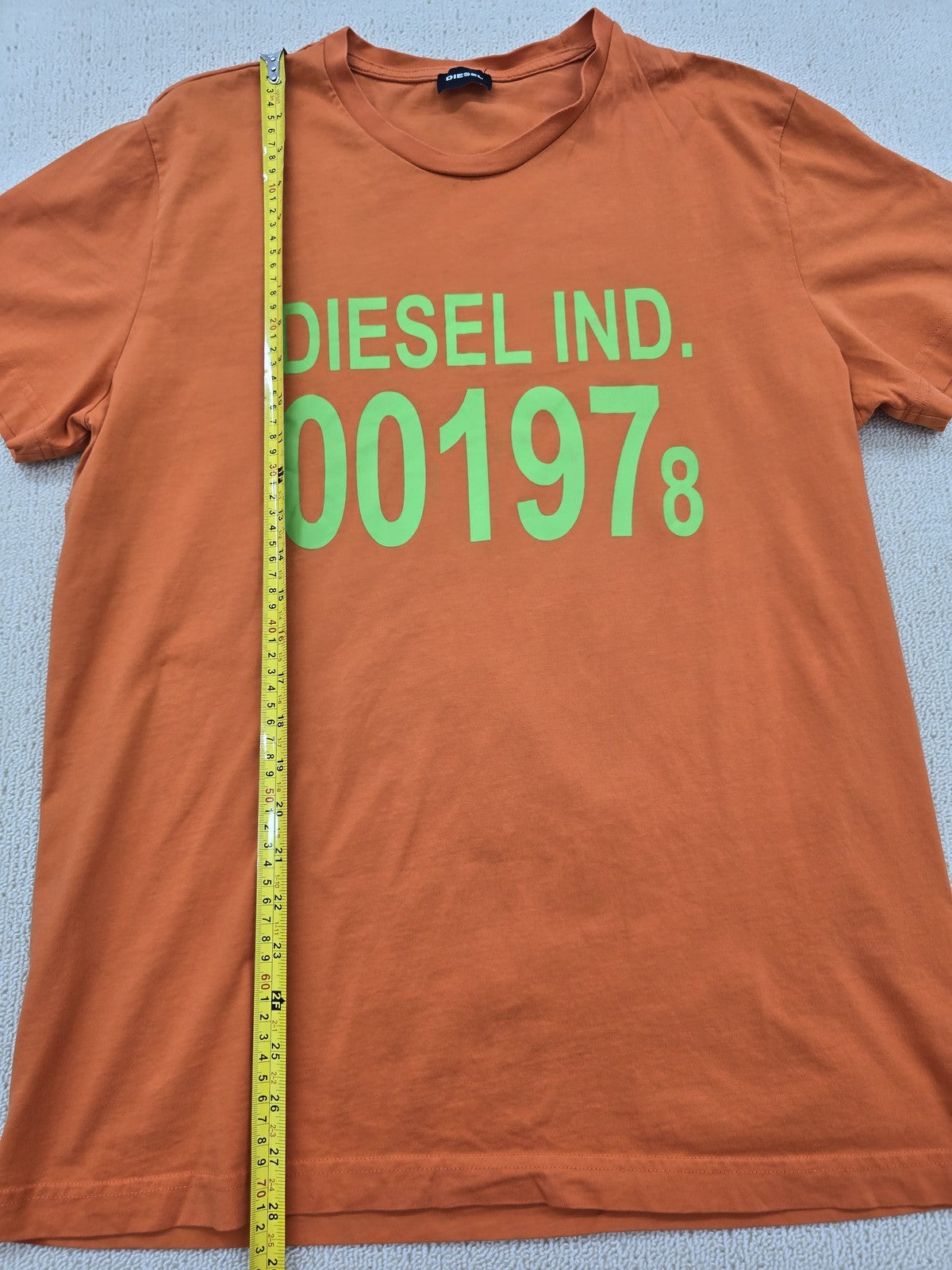 Diesel Men's Orange Graphic Print XXL T-Shirt Cotton Short Sleeve