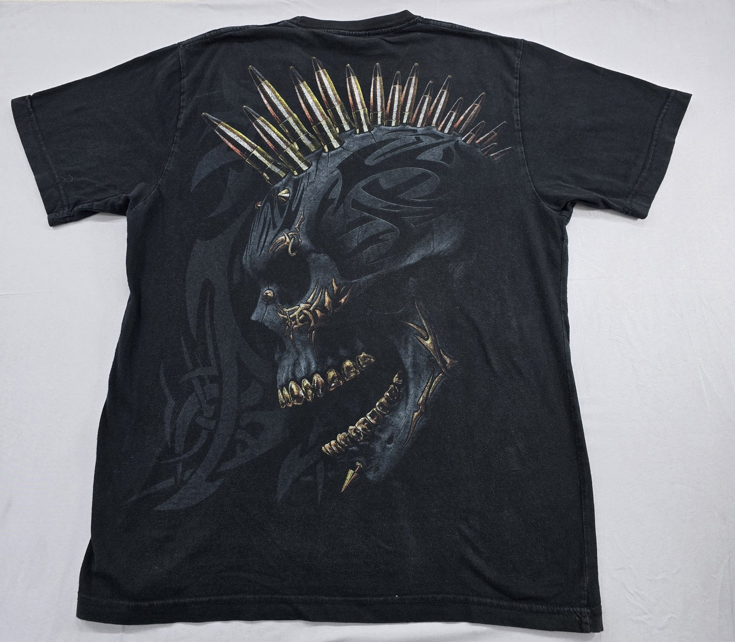 Spiral Direct Men's Black Skull Gothic T-Shirt Size L Cotton