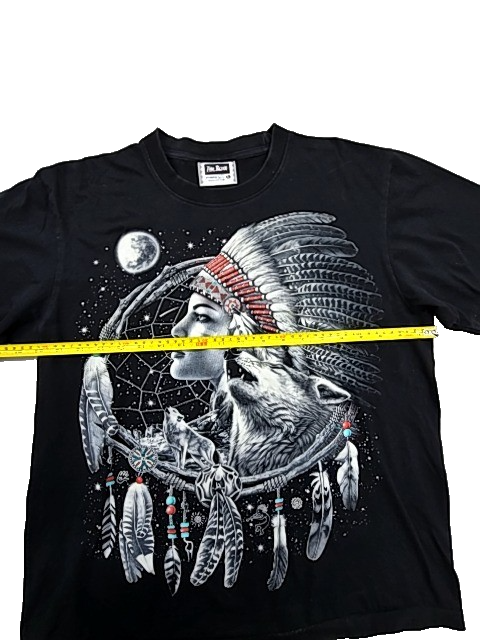 The Roxx Unisex Native American Graphic T-Shirt Black L 100% Cotton