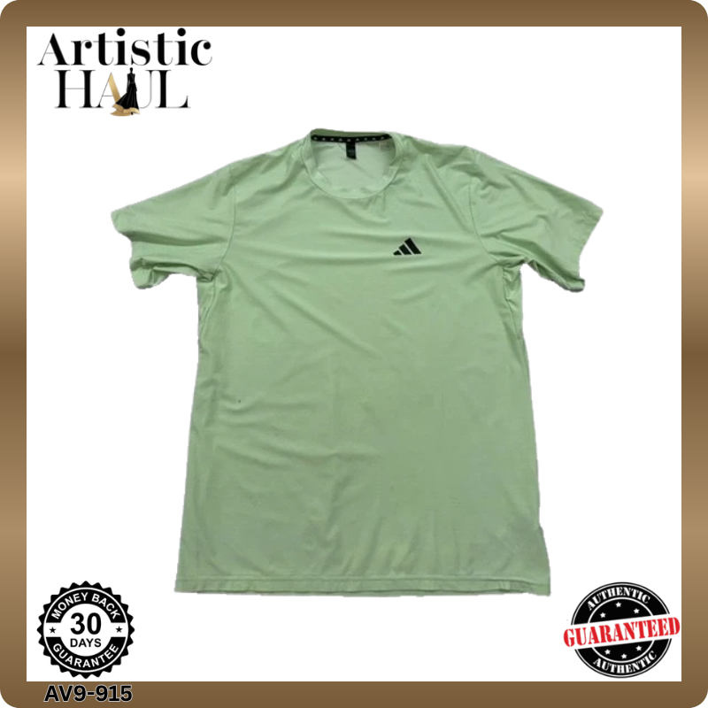 Adidas Men's Green M Short Sleeve AEROREADY Crew Neck T-Shirt