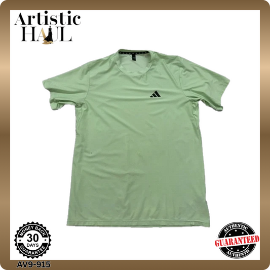 Adidas Men's Green T-Shirt – Size M, Short Sleeve, Crew Neck – Ref 384FC