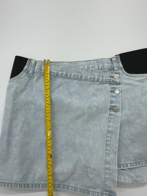 SHEIN Women's Light Blue Asymmetrical Denim Shorts Size XL