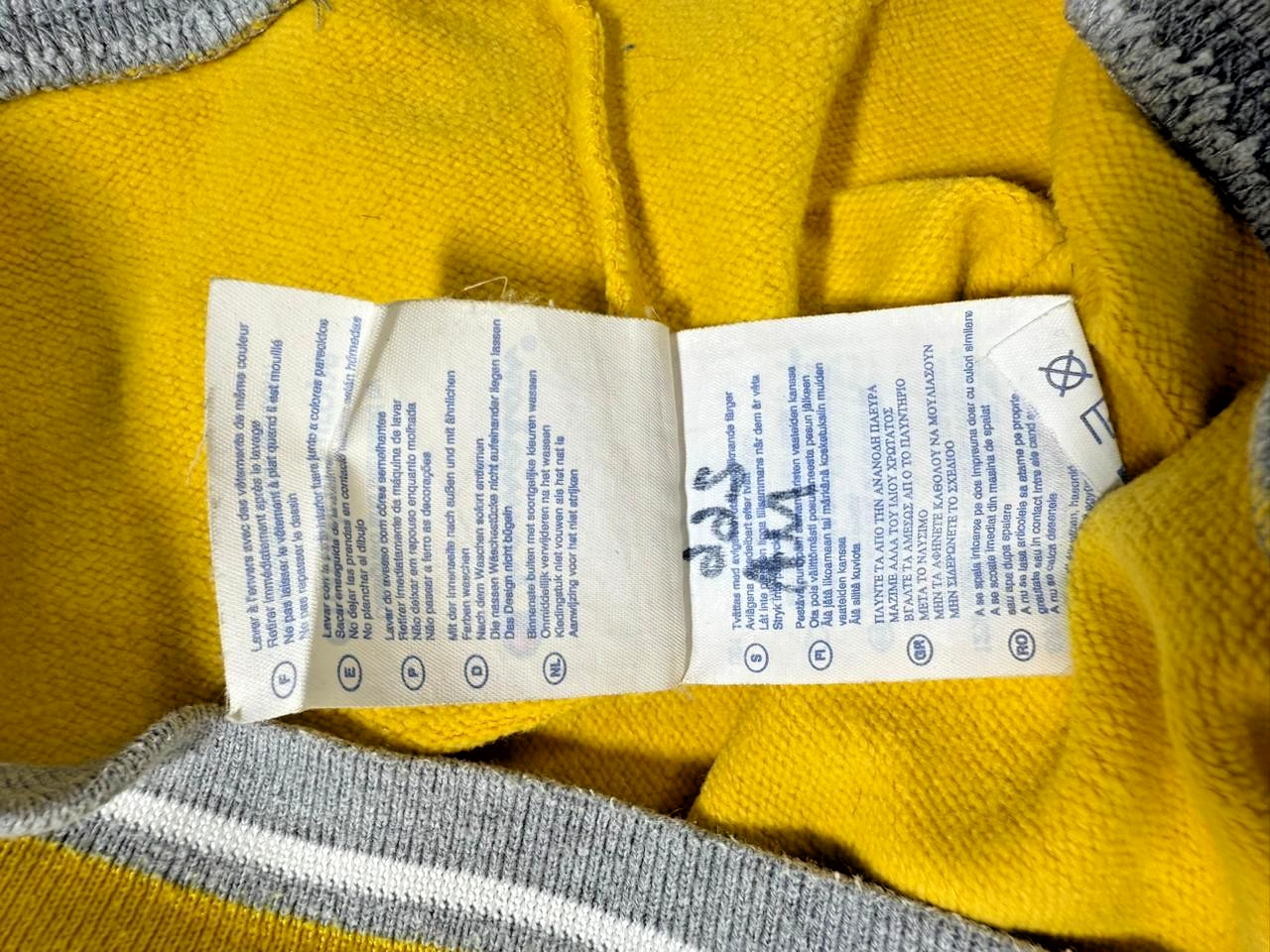 Champion Yellow Reverse Weave Drop Shoulder Pullover Men's Hoodie - Size S