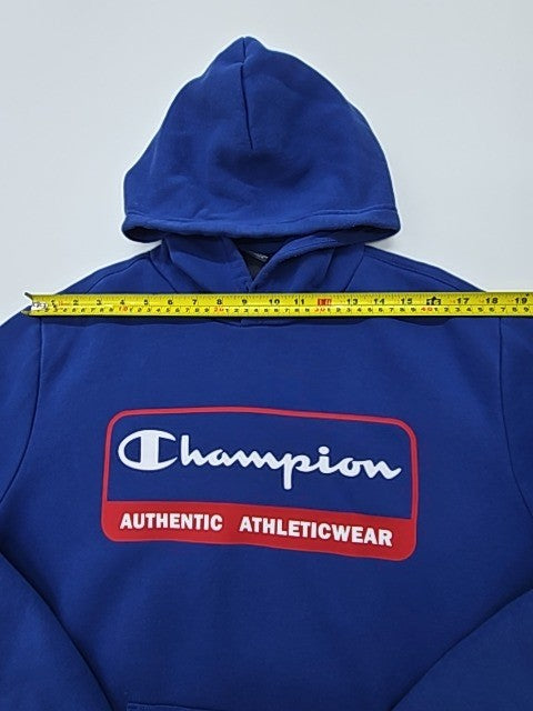 Champion Unisex Blue Pullover Hoodie Size Large Regular