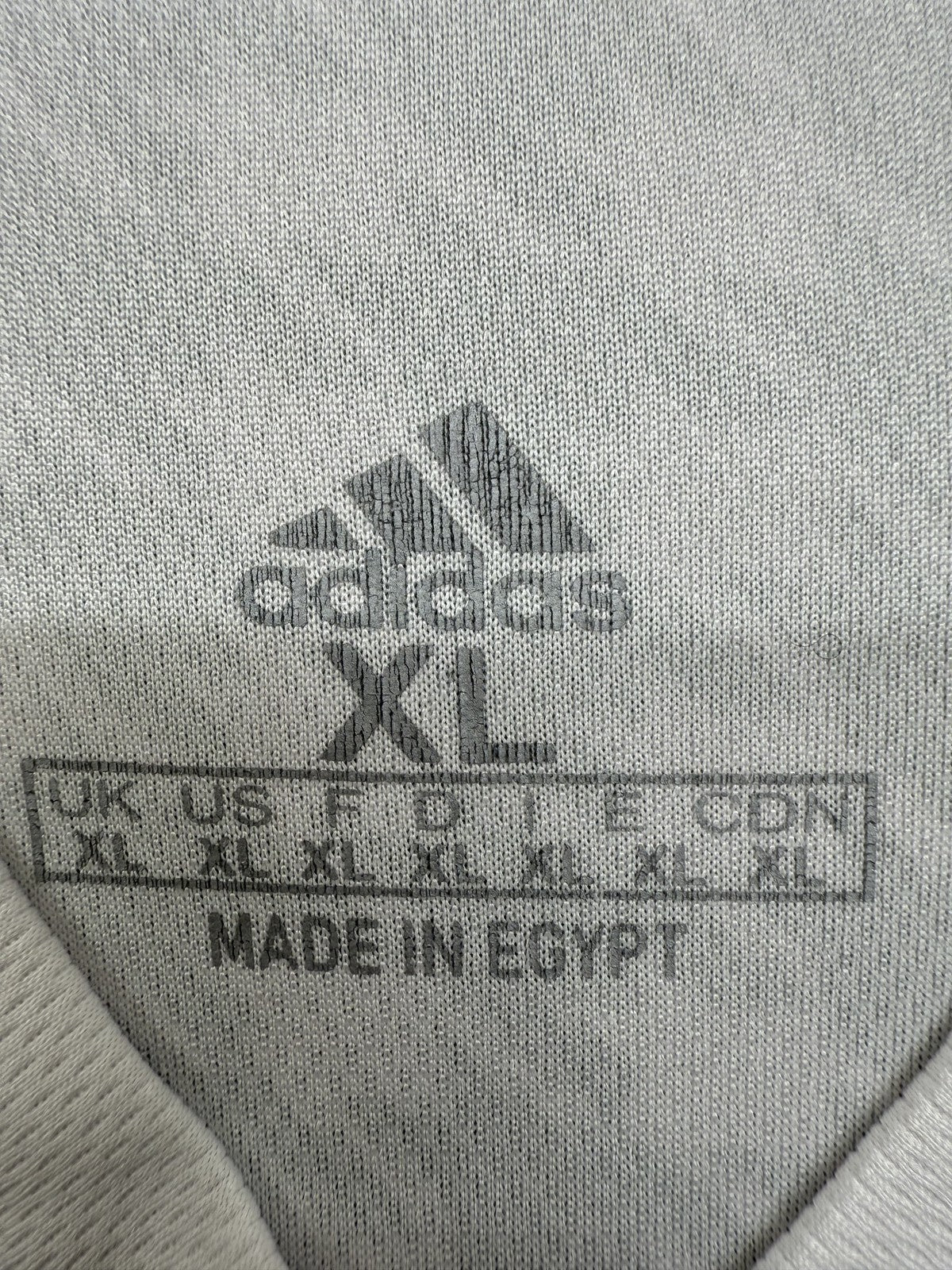 Adidas Men's XL Grey Houndstooth V-Neck Short Sleeve Jersey Egypt