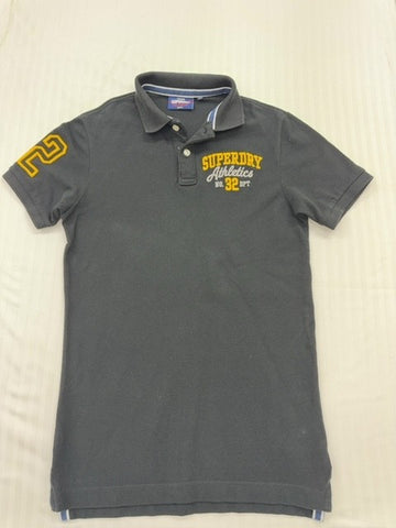 Superdry Men's Charcoal Embroidered Polo Shirt Size S