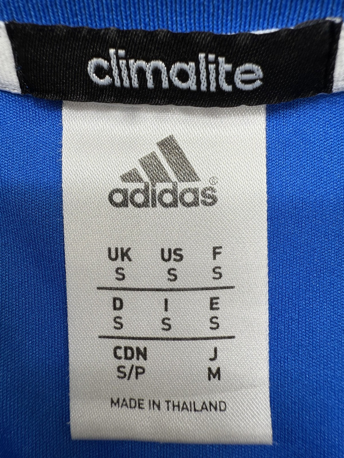Adidas Men's Blue Stripe Short Sleeve Climalite Jersey S Thailand