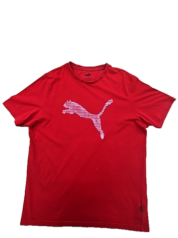 Puma Red Crew Neck Short Sleeve T-Shirt Men's M