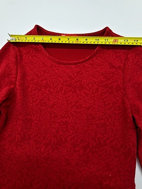 PDI Women's Red Fit & Flare Knee-Length Dress M