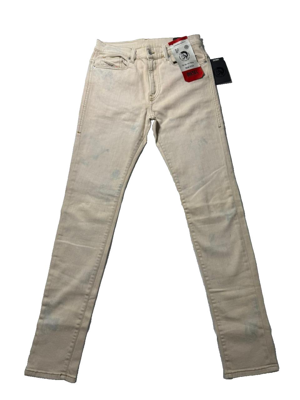Diesel D-Amny Biker Skinny Jeans Beige Design Denim Pant | Men's | Size 30