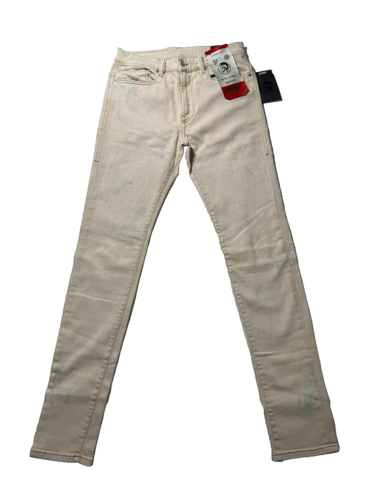 Diesel D-Amny Biker Skinny Jeans Beige Design Denim Pant | Men's | Size 30